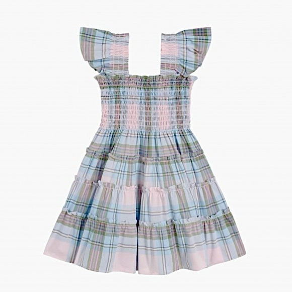 NWT HILL HOUSE Pastel Pink Spring Plaid Check Ruffled Tiny Ellie Nap Dress 2T - Picture 1 of 6
